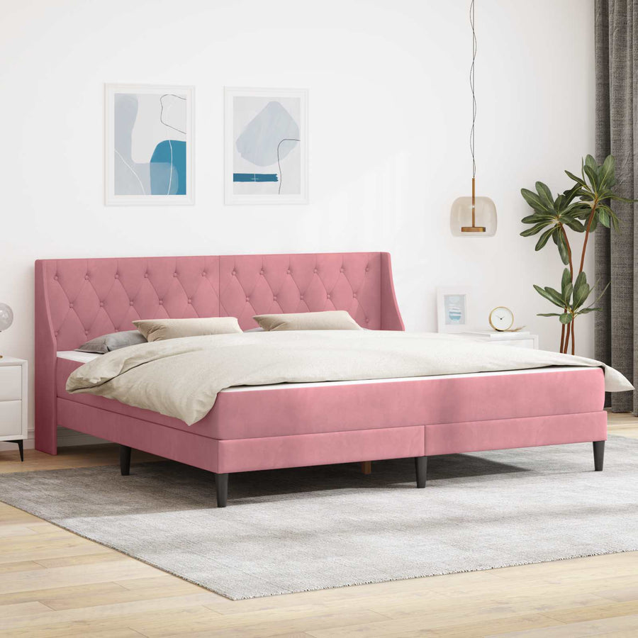 Bedframe met matras Wandgemonteerd 2 pcs Roze Fluweel
