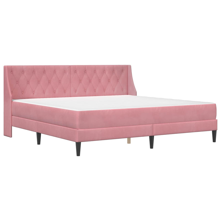 Bedframe met matras Wandgemonteerd 2 pcs Roze Fluweel