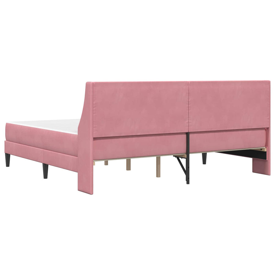 Bedframe met matras Wandgemonteerd 2 pcs Roze Fluweel