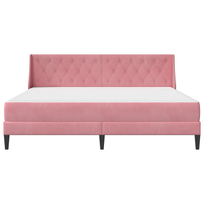 Bedframe met matras Wandgemonteerd 2 pcs Roze Fluweel