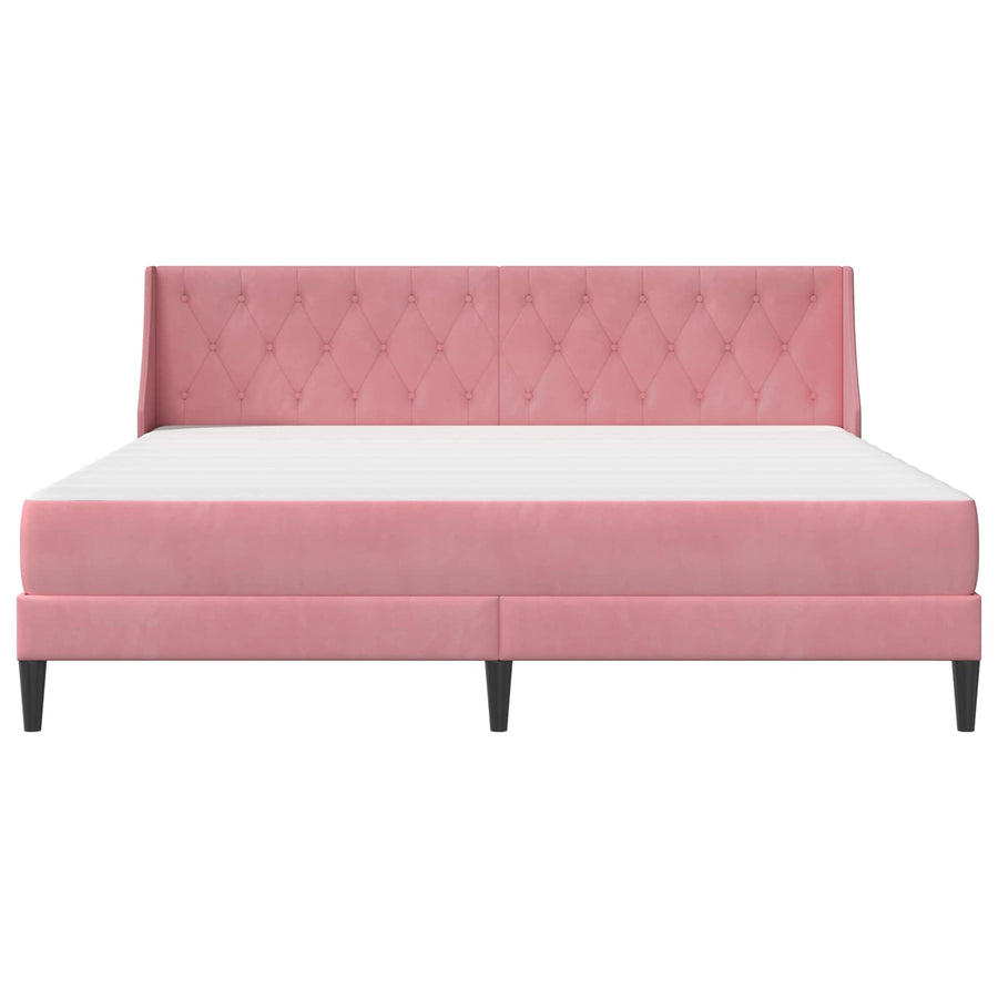 Bedframe met matras Wandgemonteerd 2 pcs Roze Fluweel