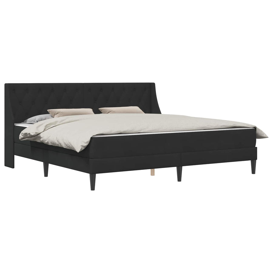 Bedframe met matras Wandgemonteerd 2 pcs Zwart Fluweel