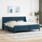 Bedframe met matras 202 cm blauw fluweel