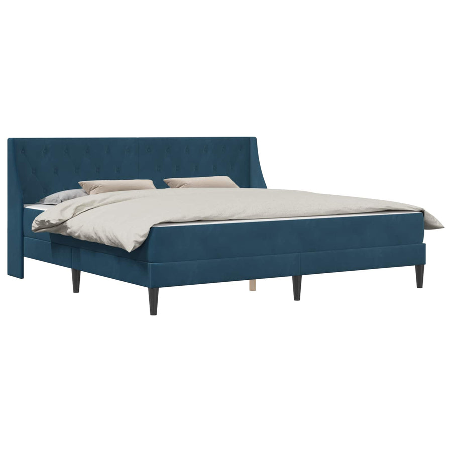 Bedframe met matras Wandgemonteerd 2 pcs Blauw Fluweel