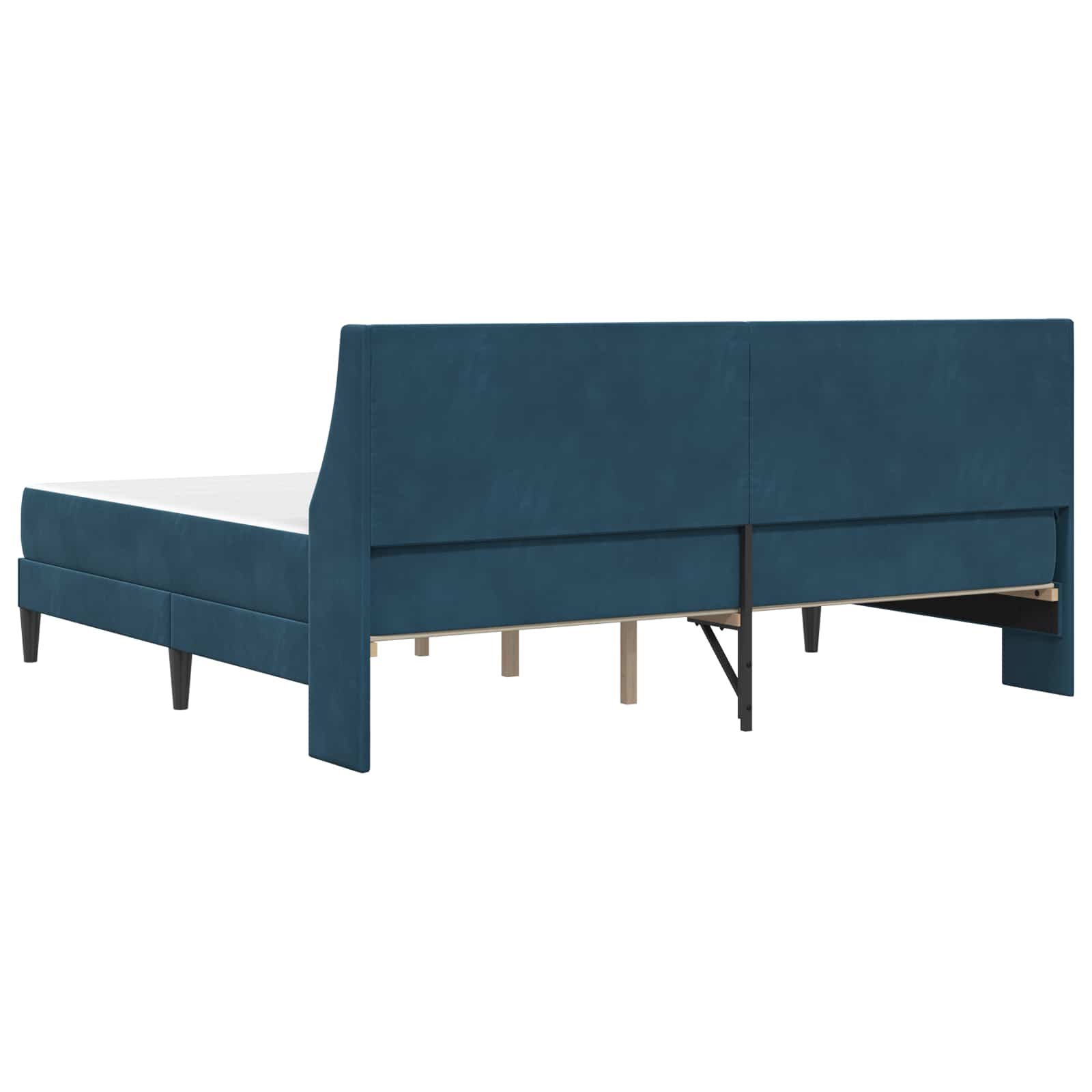 Bedframe met matras Wandgemonteerd 2 pcs Blauw Fluweel