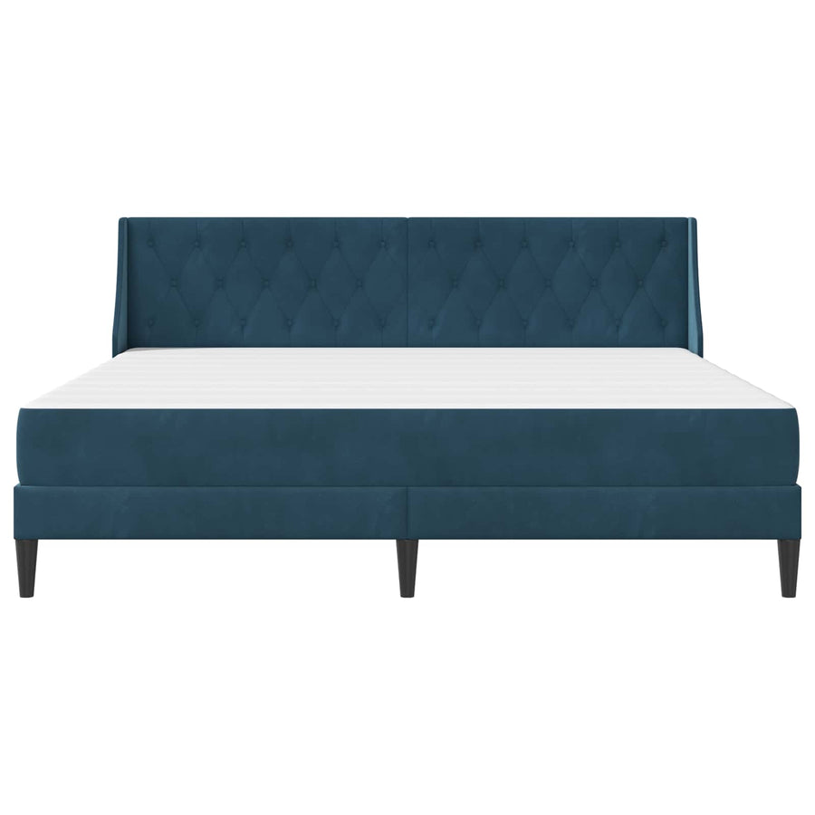 Bedframe met matras Wandgemonteerd 2 pcs Blauw Fluweel