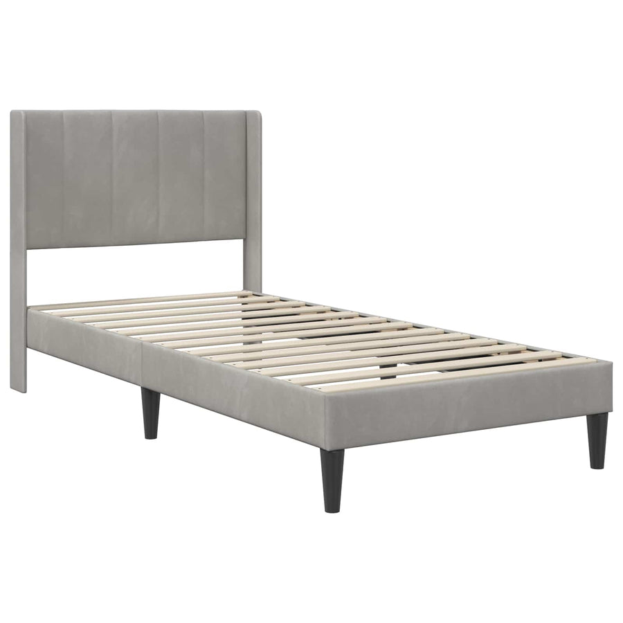 Bedframe Lichtgrijs 80 x 200 cm Fluweel