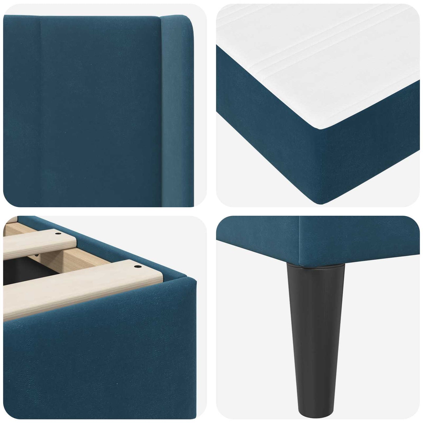 Bedframe Blauw 90 x 190 cm Fluweel