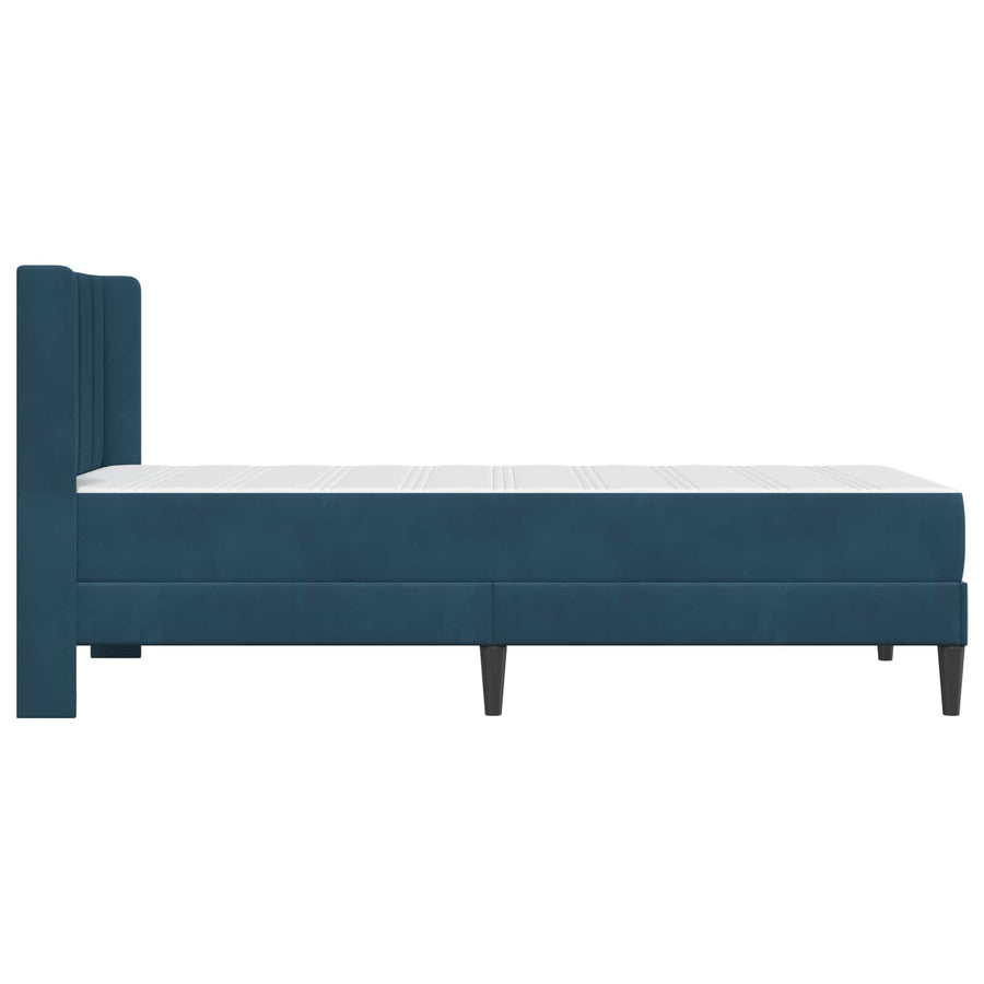 Bedframe met matras met hoofdeinde 2 pcs Blauw Fluweel