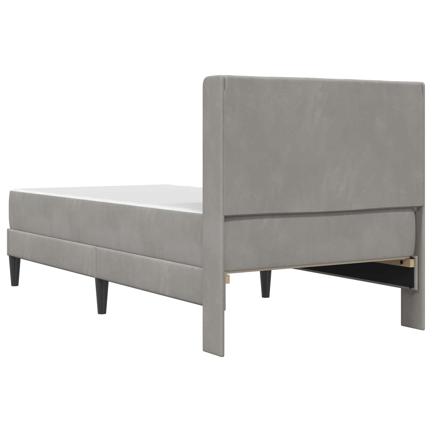 Bedframe met matras met hoofdeinde 2 pcs Lichtgrijs Fluweel