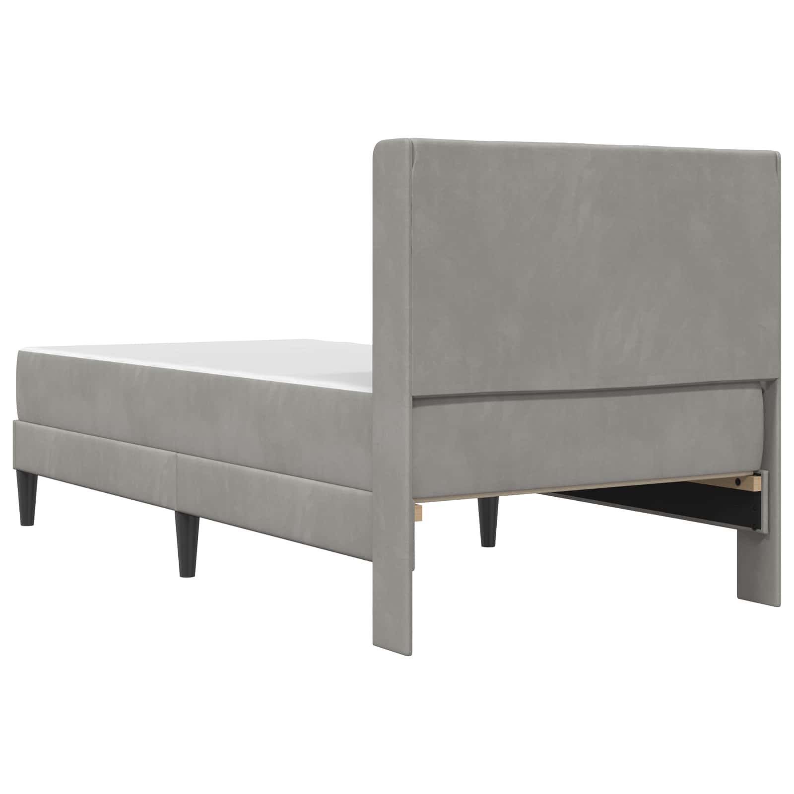Bedframe met matras met hoofdeinde 2 pcs Lichtgrijs Fluweel