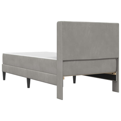 Bedframe met matras met hoofdeinde 2 pcs Lichtgrijs Fluweel