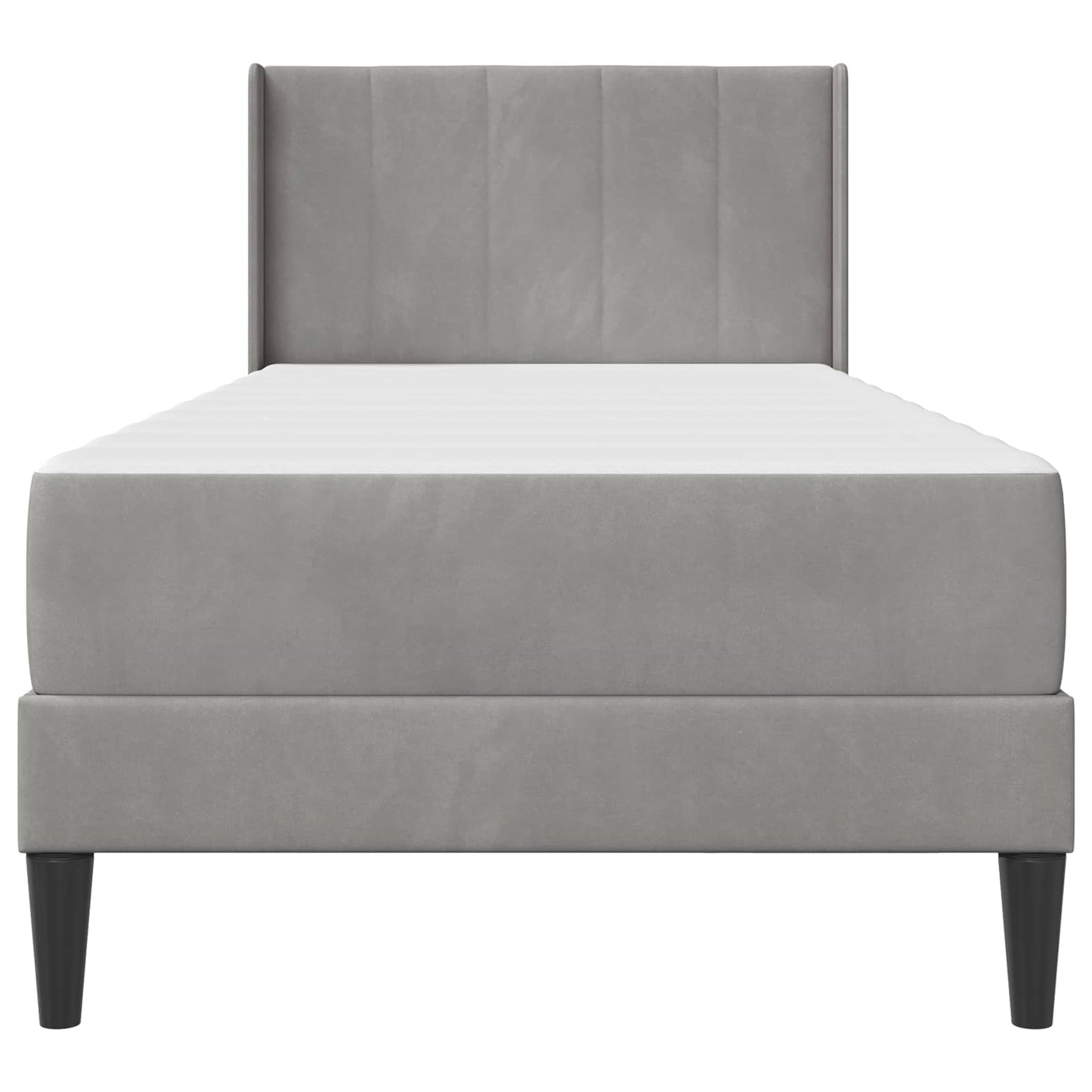Bedframe met matras met hoofdeinde 2 pcs Lichtgrijs Fluweel