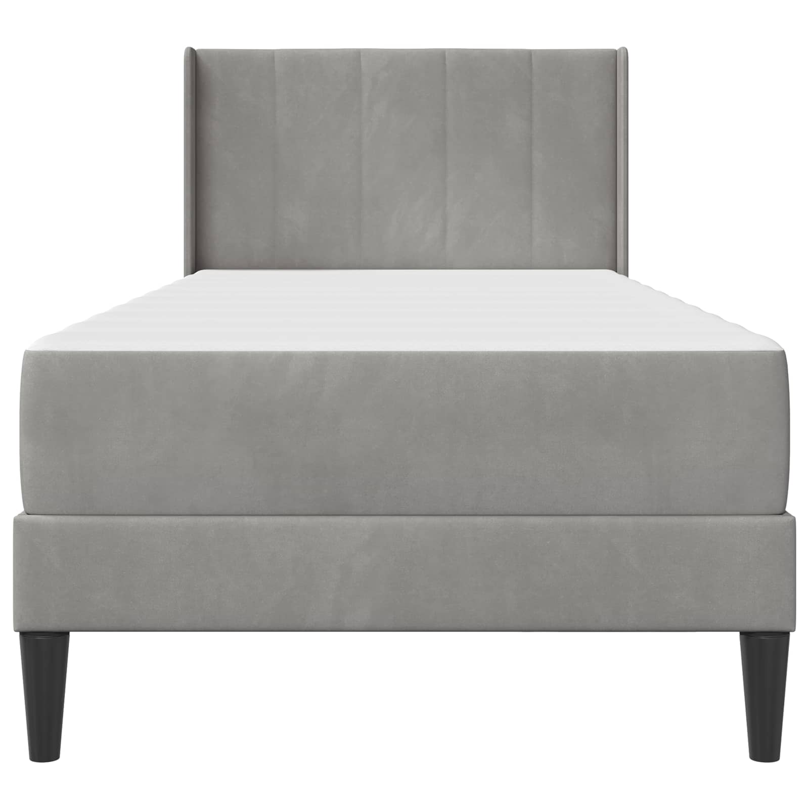 Bedframe met matras met hoofdeinde 2 pcs Lichtgrijs Fluweel