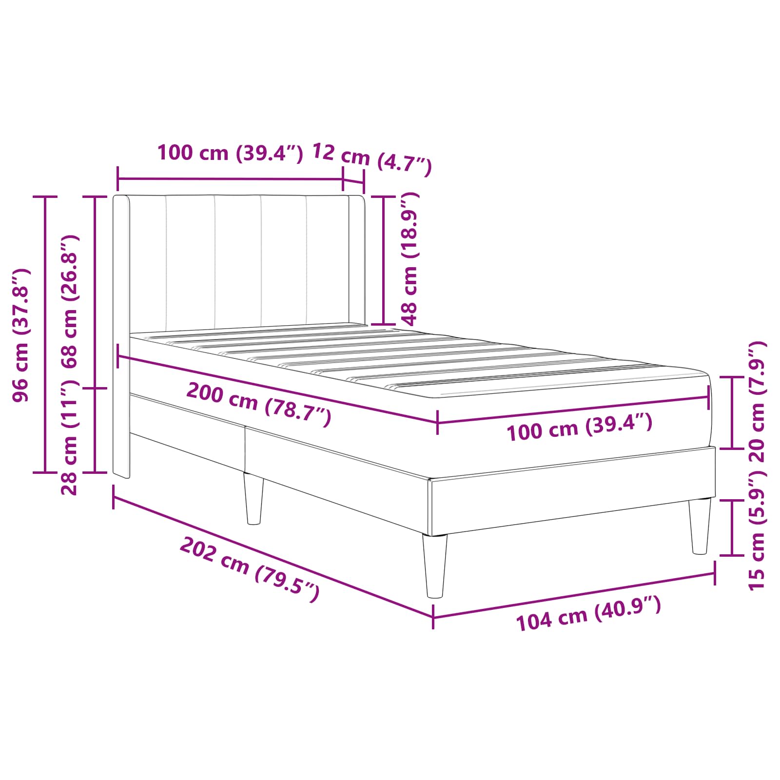 Bedframe met matras met hoofdeinde 2 pcs Lichtgrijs Fluweel