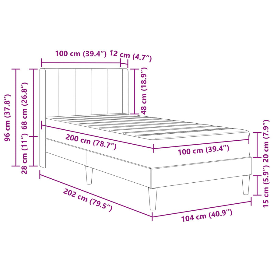 Bedframe met matras met hoofdeinde 2 pcs Roze Fluweel