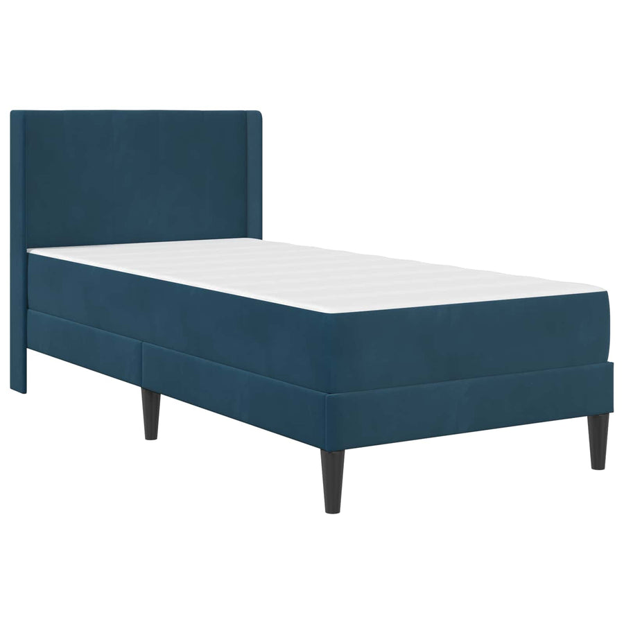 Bedframe met matras met hoofdeinde 2 pcs Blauw Fluweel