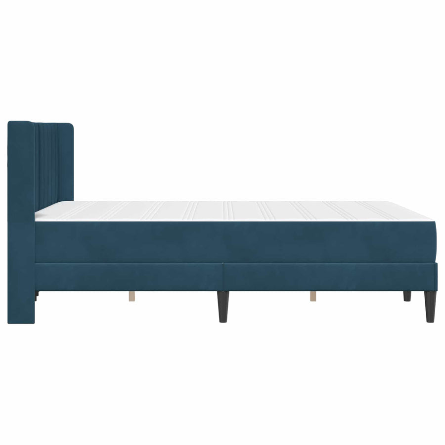 Bedframe met matras Blauw 120 x 190 cm Fluweel