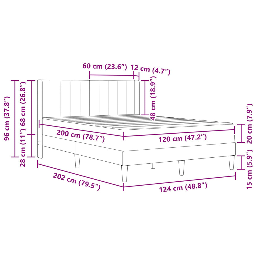 Bedframe Donkergroen 120 x 200 cm Fluweel