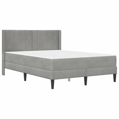 Bedframe met matras met hoofdeinde 2 pcs Lichtgrijs Fluweel