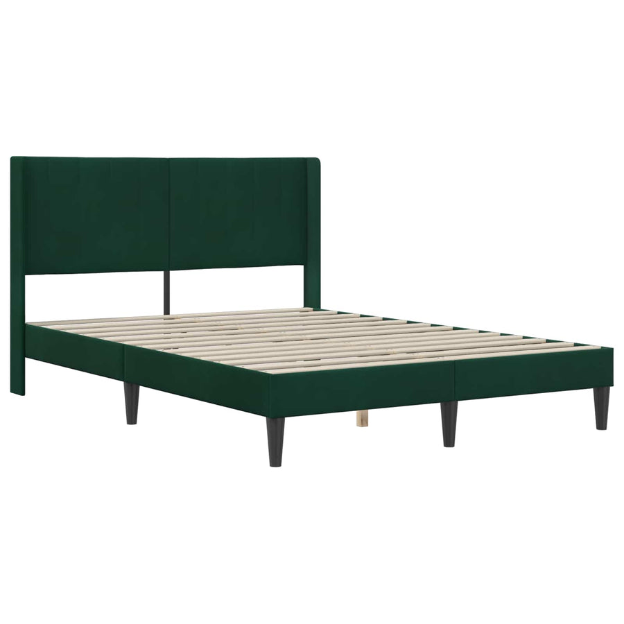 Bedframe Donkergroen 140 x 190 cm Fluweel