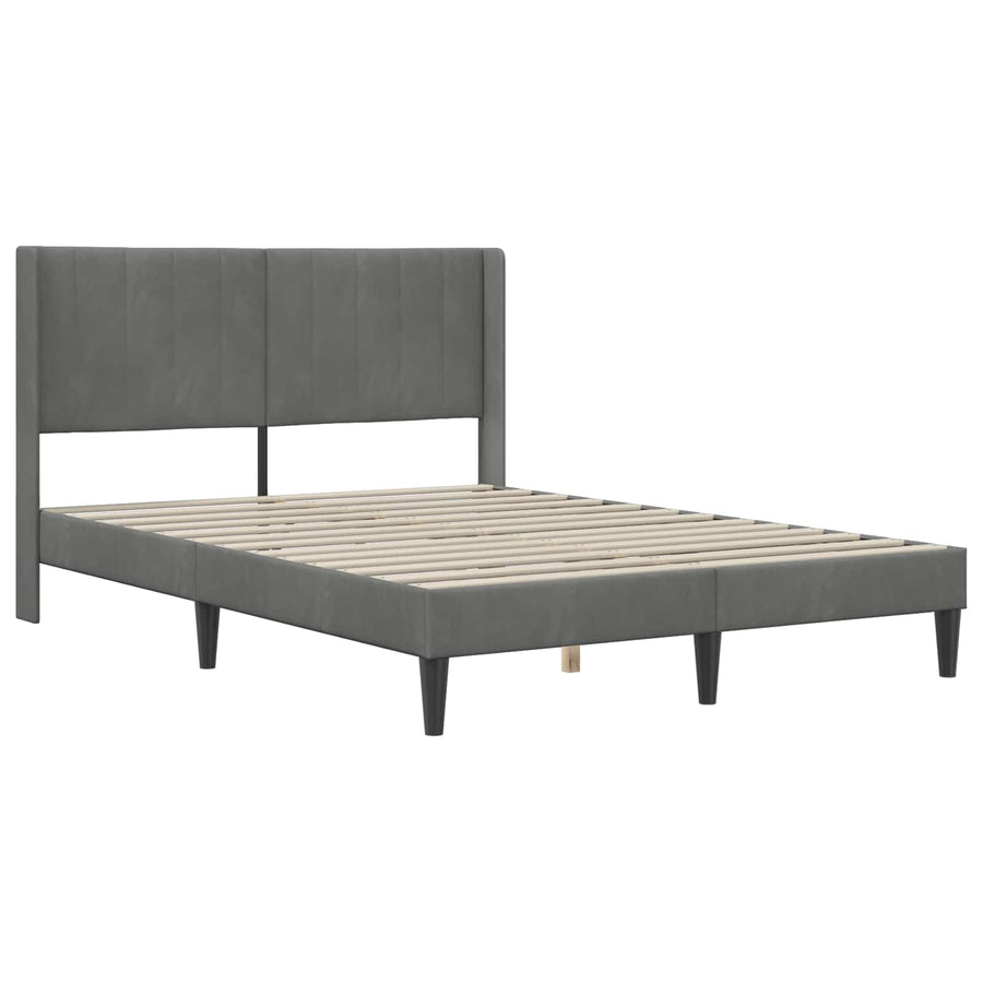 Bedframe Donkergrijs 160 x 200 cm Fluweel