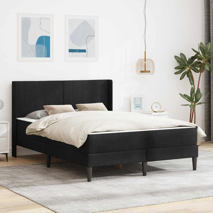 Bedframe met matras met hoofdeinde 2 pcs Zwart Fluweel
