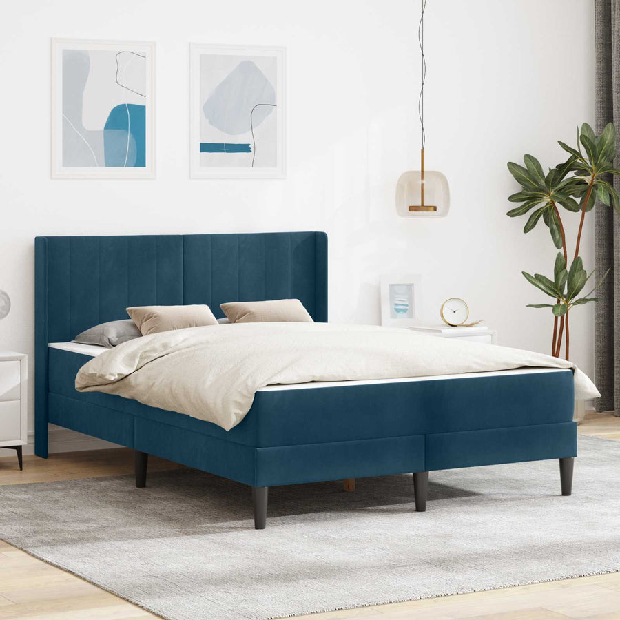 Bedframe Blauw 160 x 200 cm Fluweel