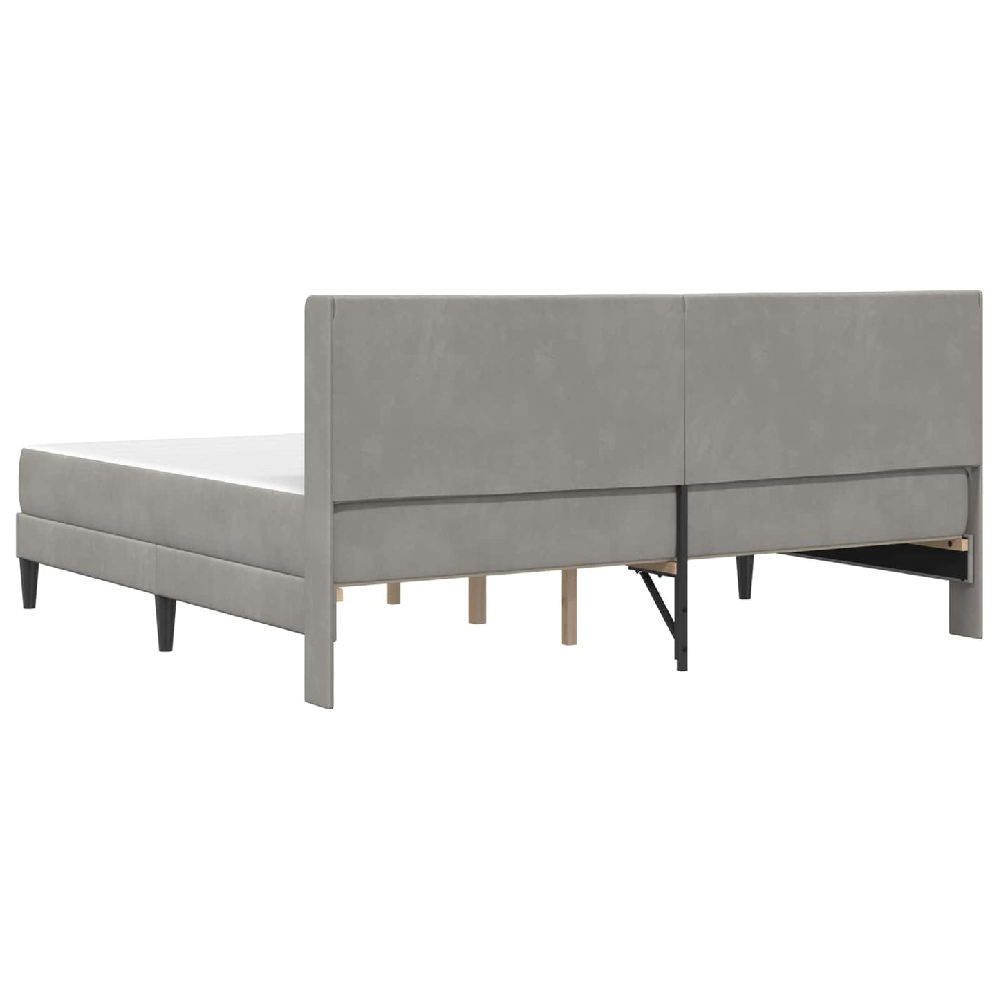 Bedframe met matras met hoofdeinde 2 pcs Lichtgrijs Fluweel