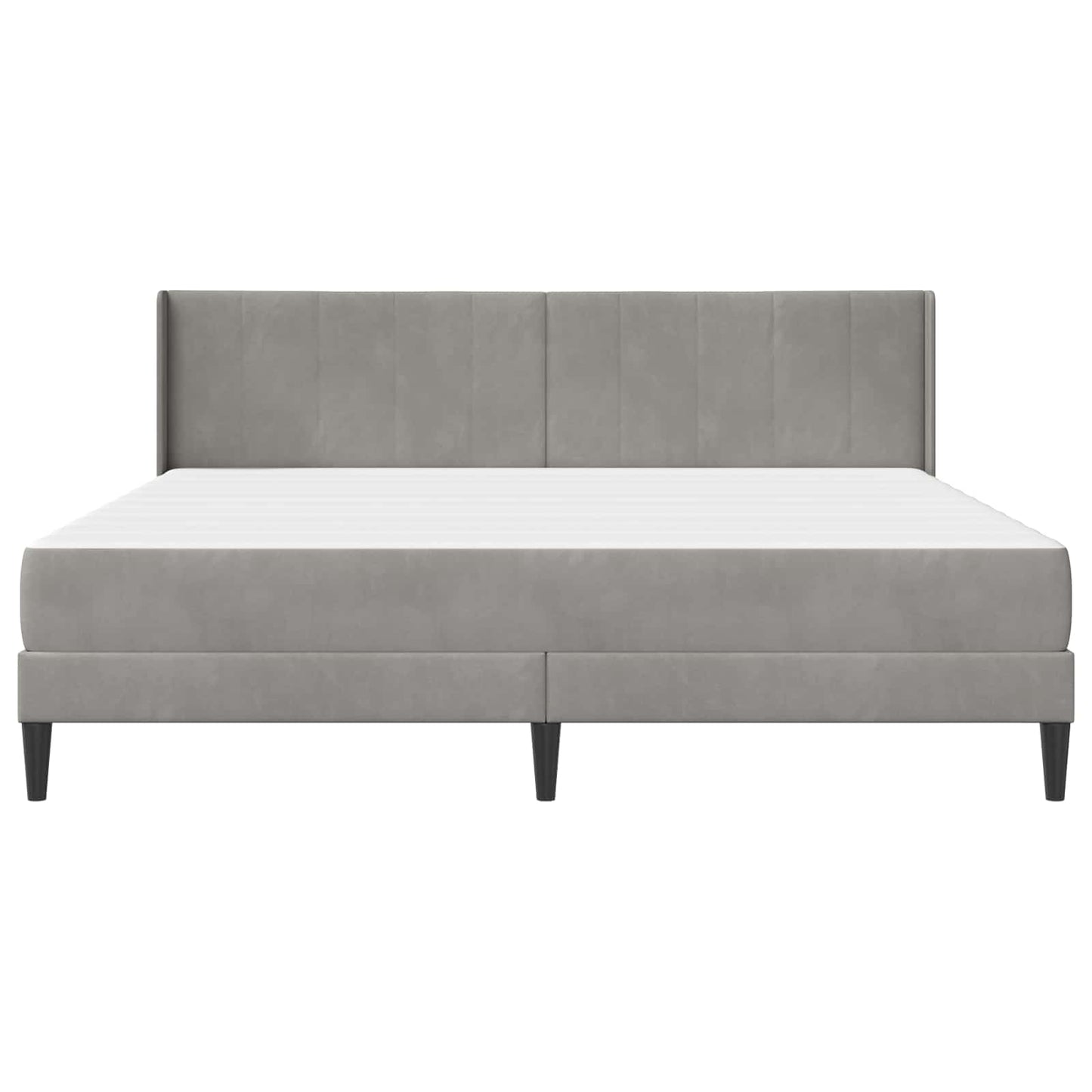 Bedframe met matras met hoofdeinde 2 pcs Lichtgrijs Fluweel