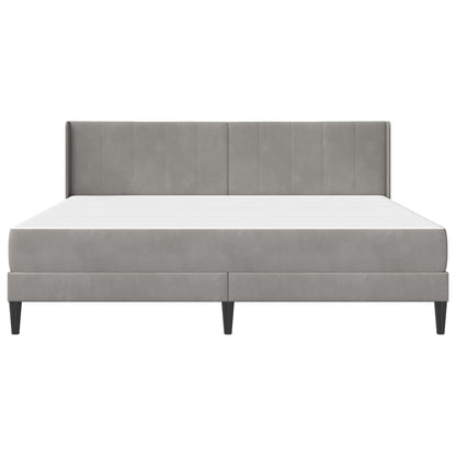 Bedframe met matras met hoofdeinde 2 pcs Lichtgrijs Fluweel