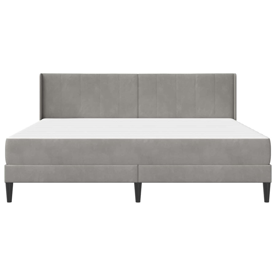 Bedframe met matras met hoofdeinde 2 pcs Lichtgrijs Fluweel