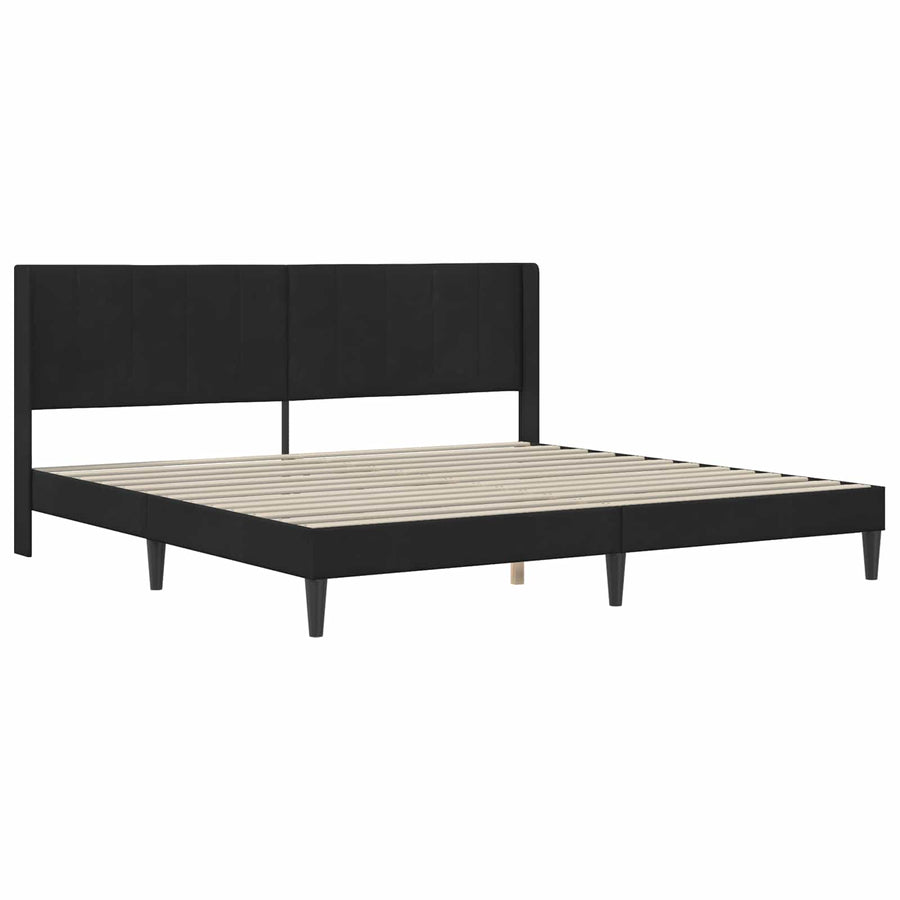 Bedframe met matras met hoofdeinde 2 pcs Zwart Fluweel
