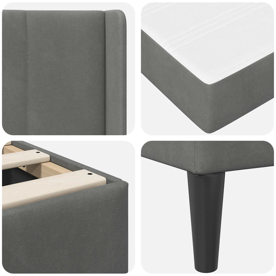 Bedframe Donkergrijs 200 x 200 cm Fluweel