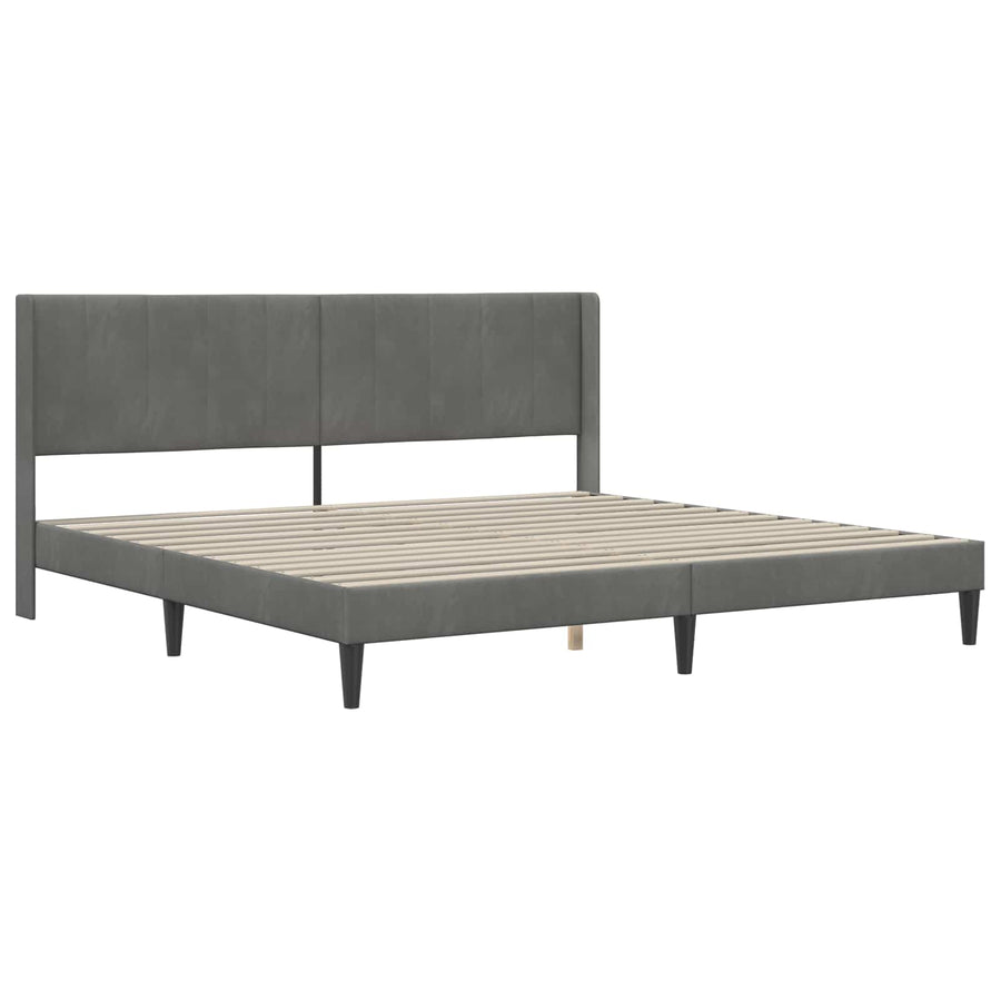 Bedframe Donkergrijs 200 x 200 cm Fluweel