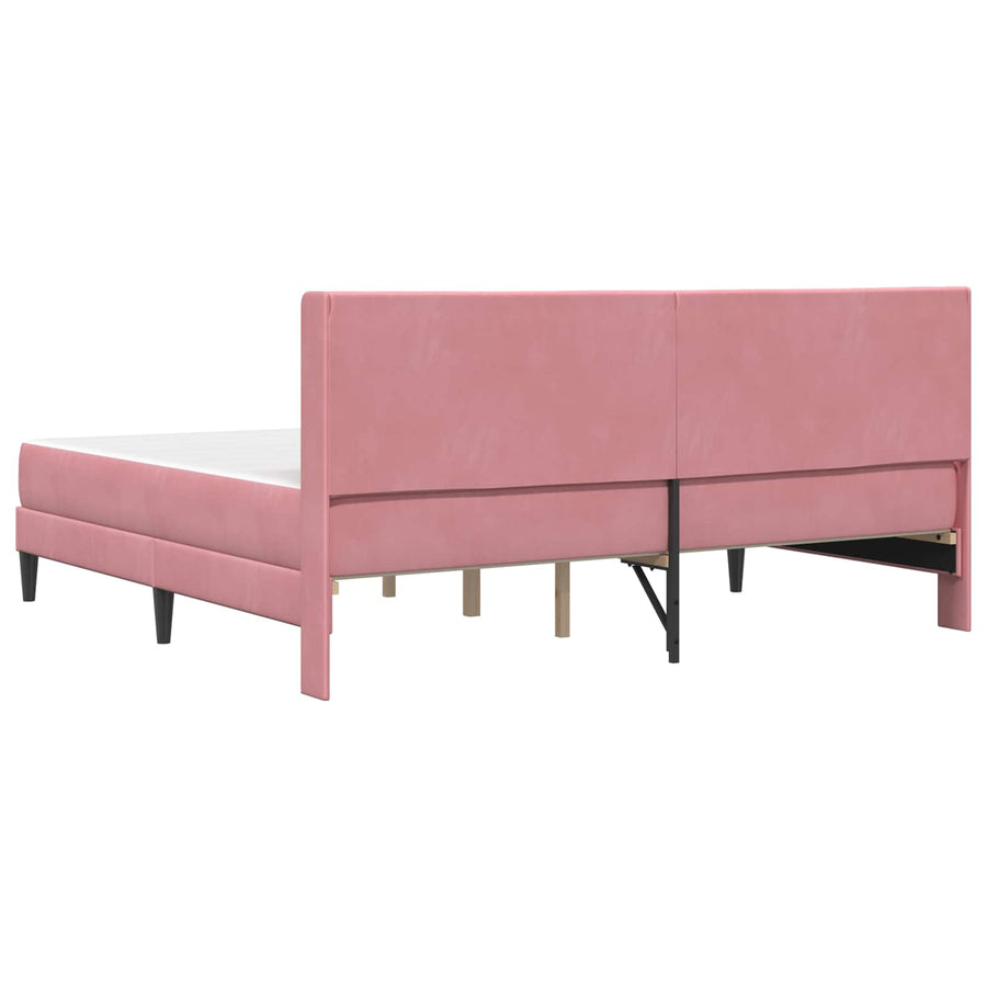 Bedframe met matras met hoofdeinde 2 pcs Roze Fluweel