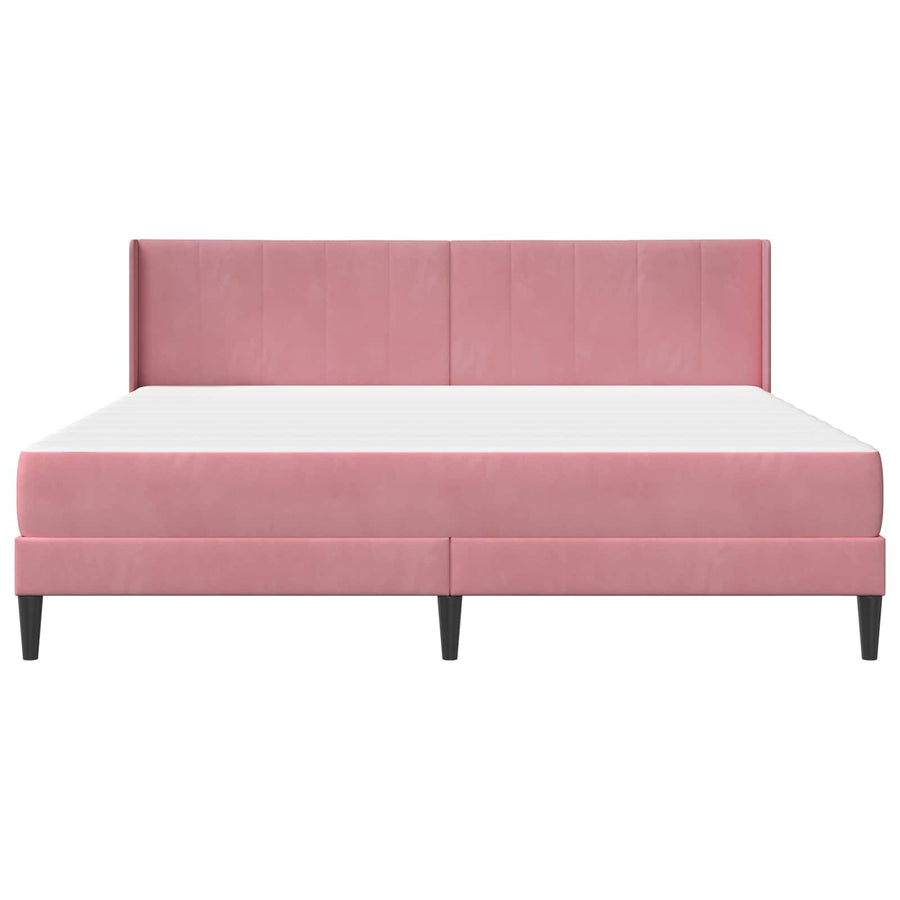 Bedframe met matras met hoofdeinde 2 pcs Roze Fluweel