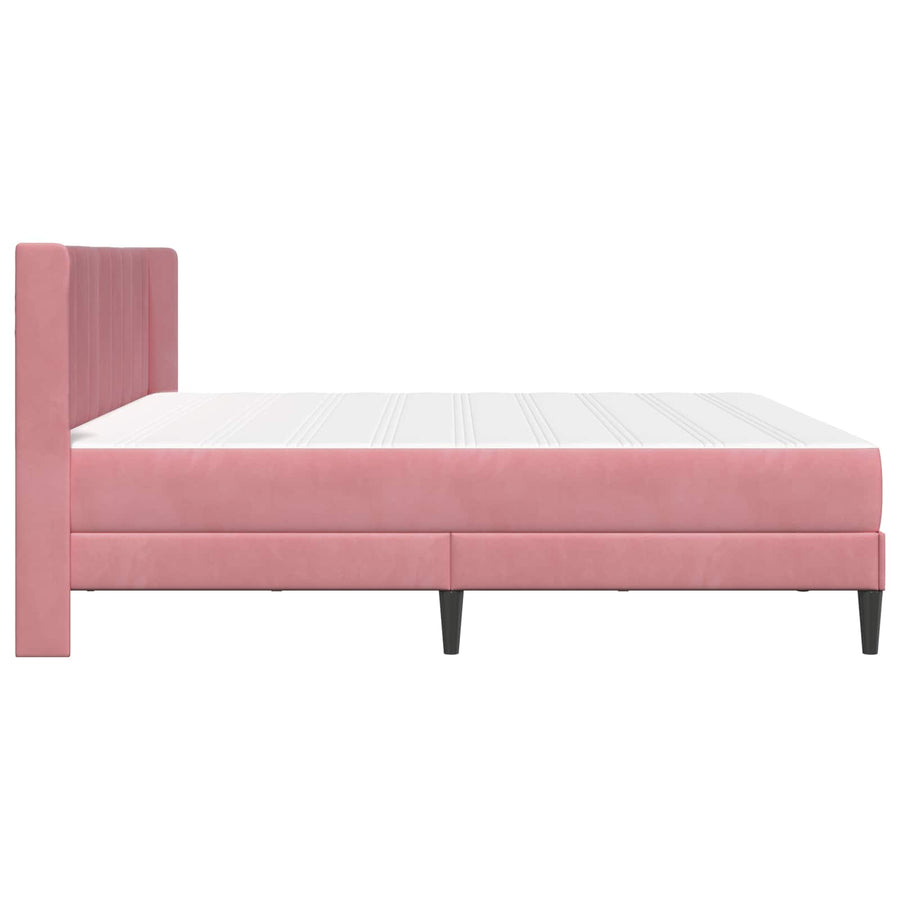 Bedframe met matras met hoofdeinde 2 pcs Roze Fluweel
