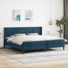 Bedframe met matras 202x204x96 cm blauw fluweel