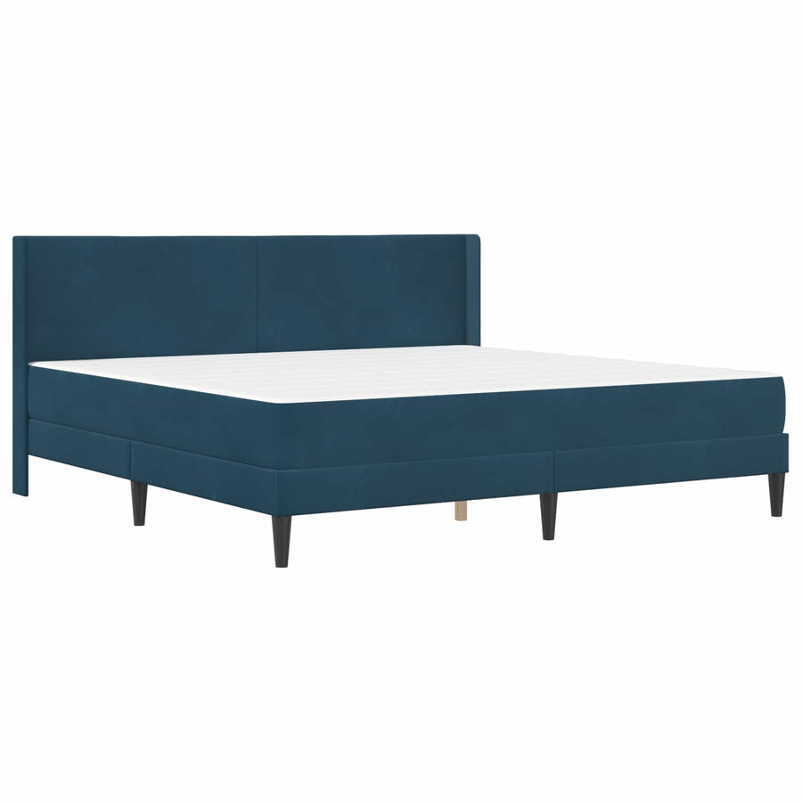 Bedframe met matras met hoofdeinde 2 pcs Blauw Fluweel