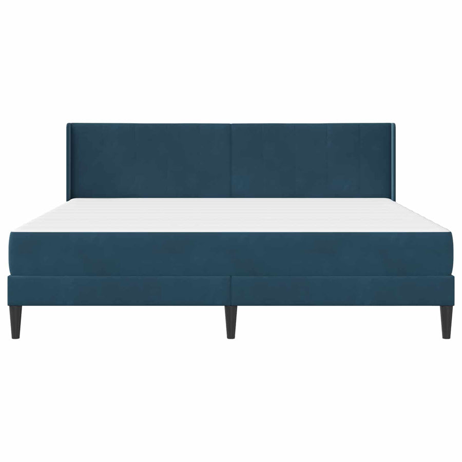 Bedframe met matras met hoofdeinde 2 pcs Blauw Fluweel