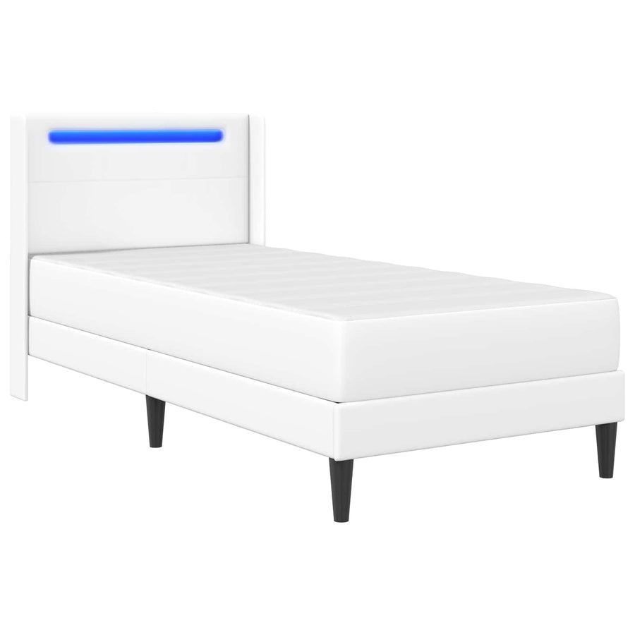 Bedframe met matras Wit 80 x 200 cm Kunstleer