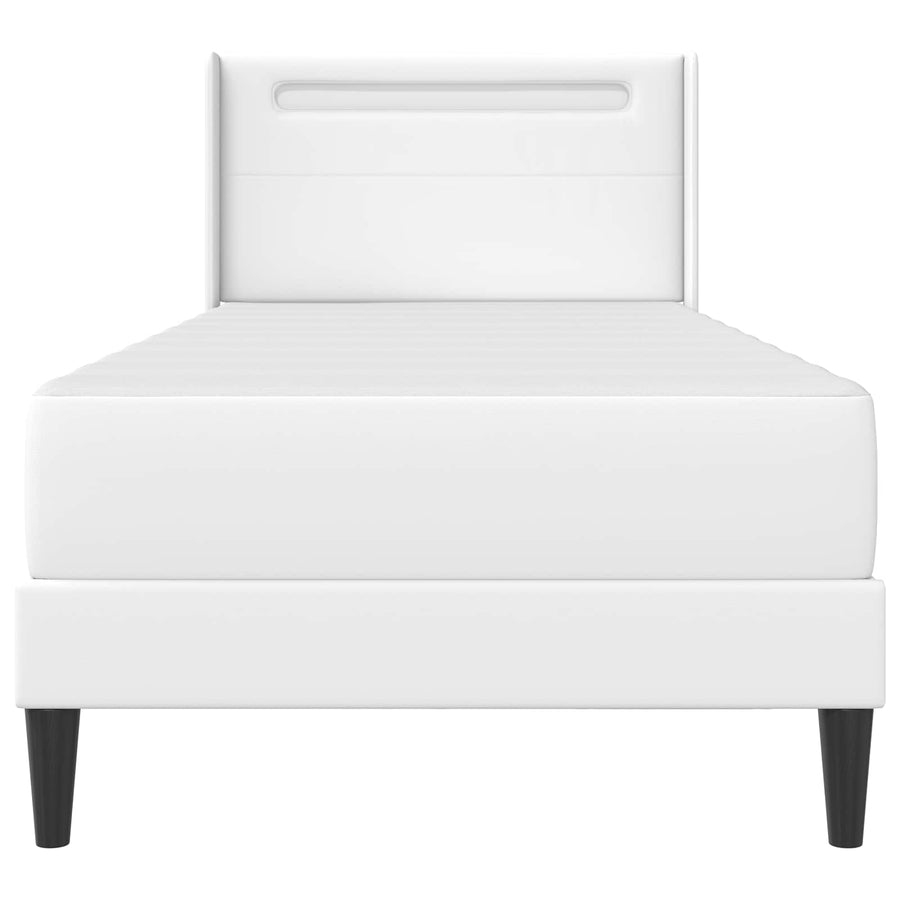 Bedframe met matras Wit 80 x 200 cm Kunstleer