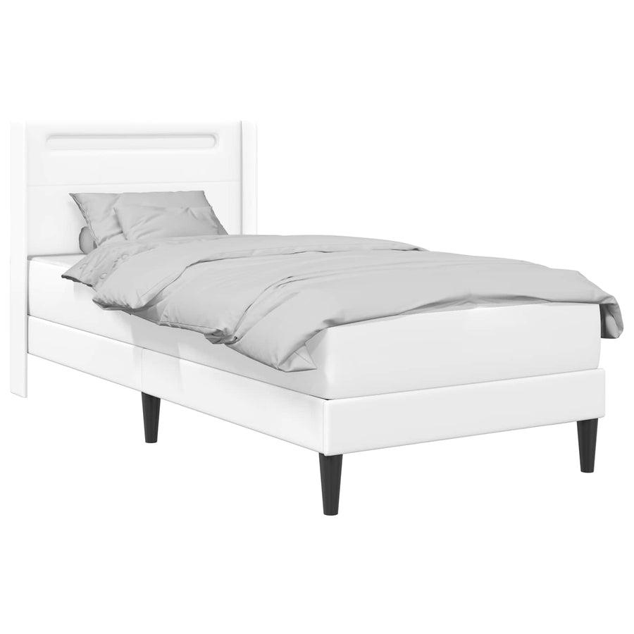 Bedframe met matras Wit 80 x 200 cm Kunstleer