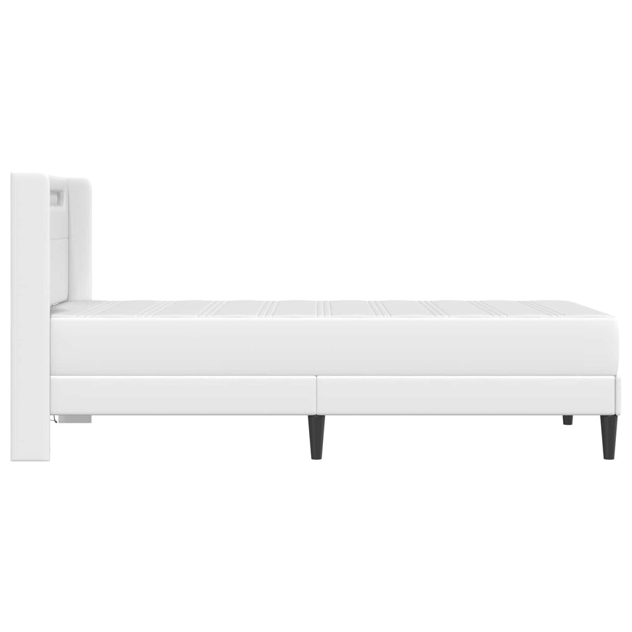Bedframe met matras Wit 80 x 200 cm Kunstleer