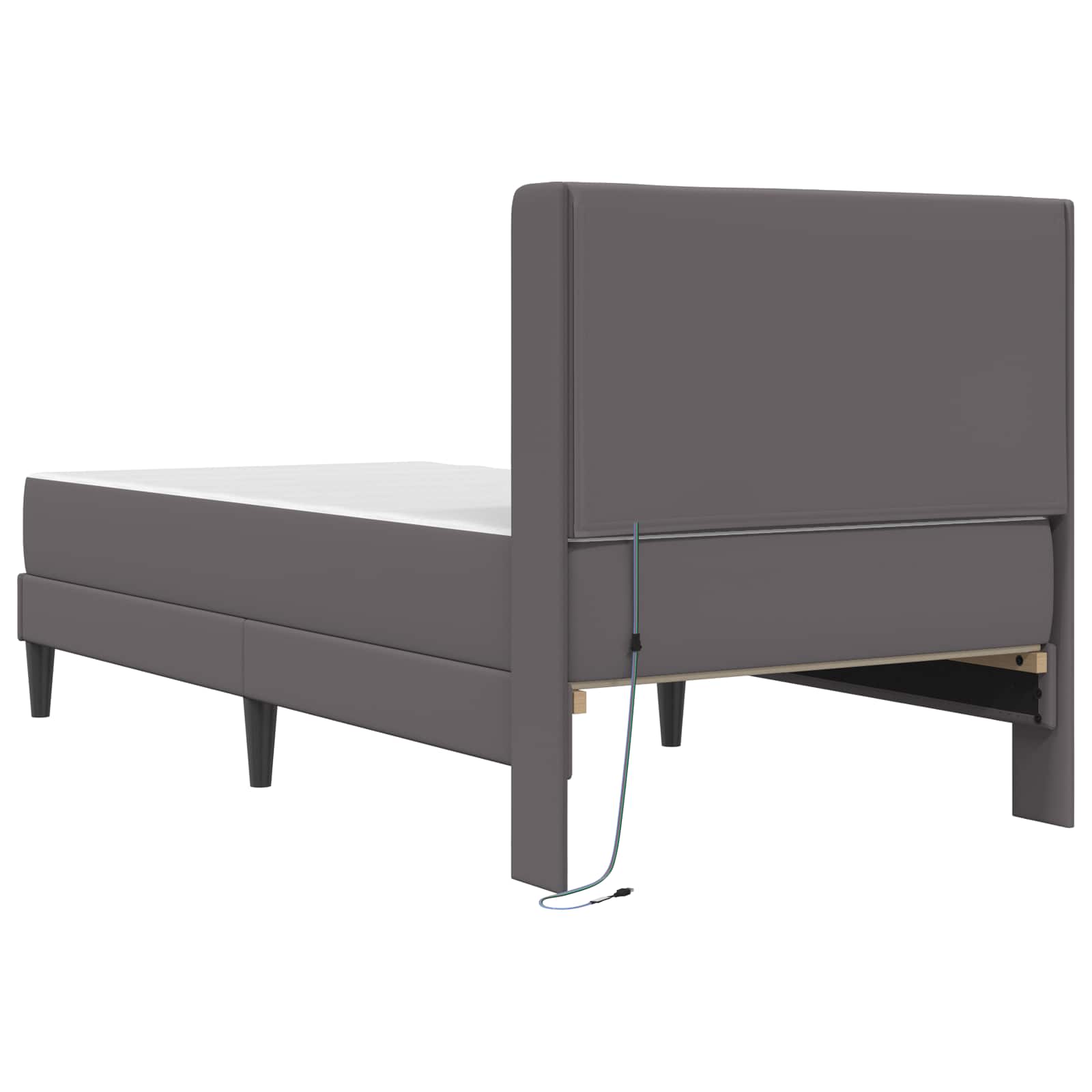 Bedframe met matras Grijs 90 x 190 cm Kunstleer