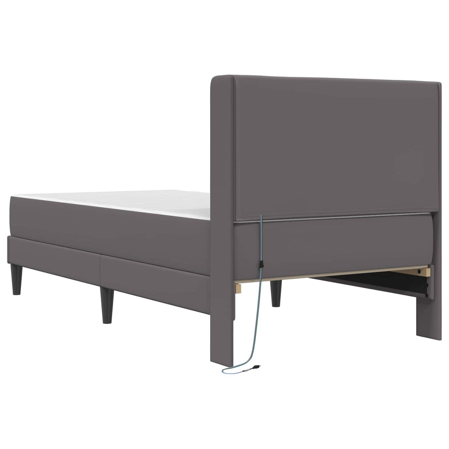 Bedframe met matras Grijs 90 x 190 cm Kunstleer