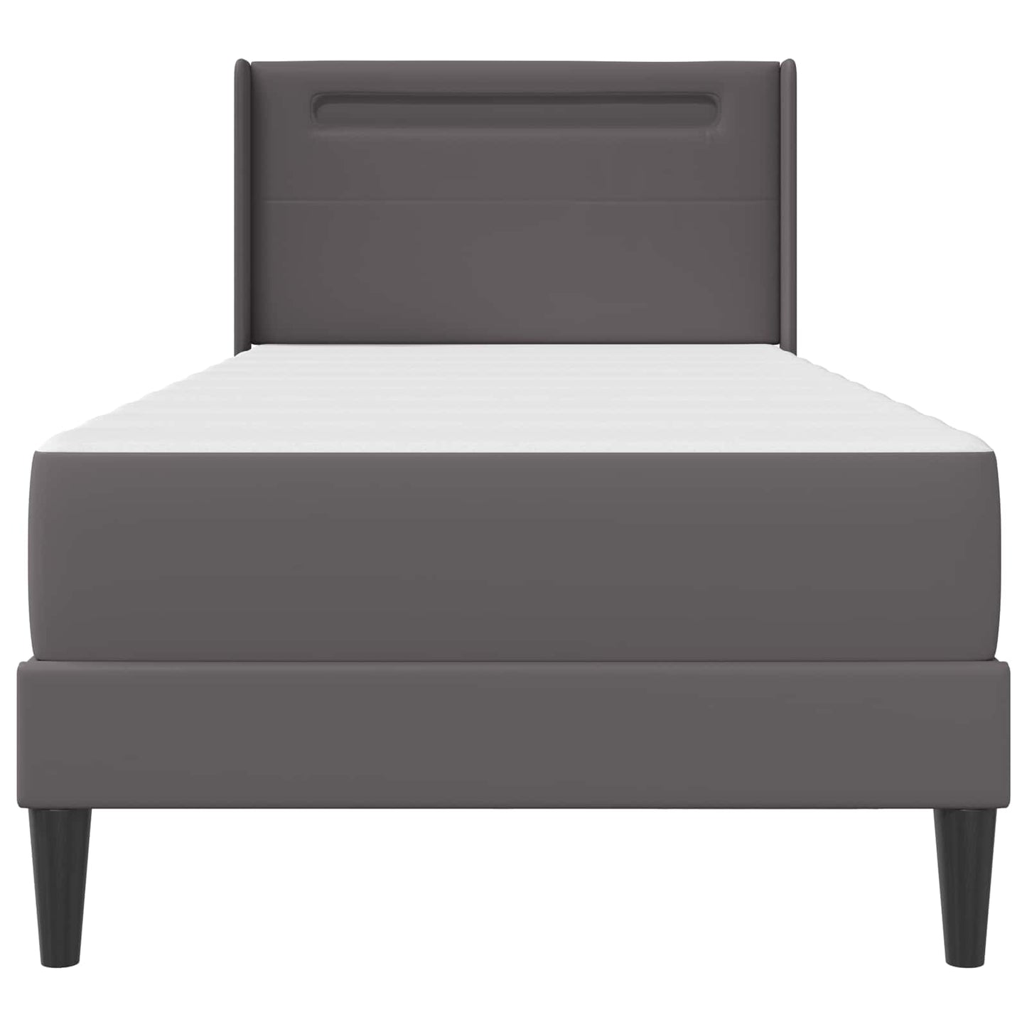 Bedframe met matras Grijs 90 x 190 cm Kunstleer