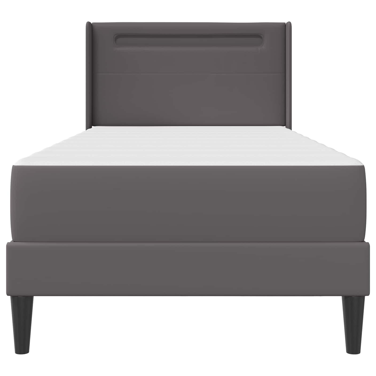 Bedframe met matras Grijs 90 x 190 cm Kunstleer