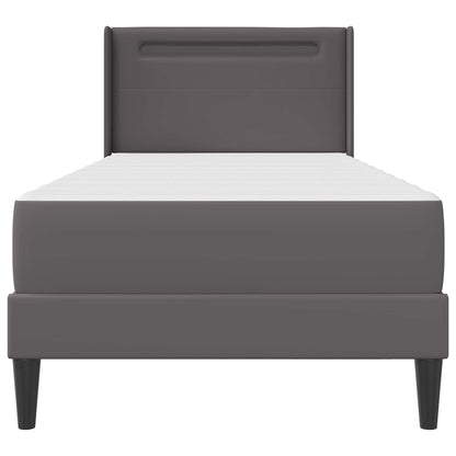Bedframe met matras Grijs 90 x 190 cm Kunstleer
